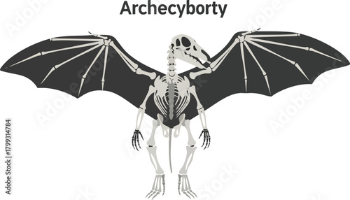 Archecyborty Skeletal Bat-Like Creature in Flight