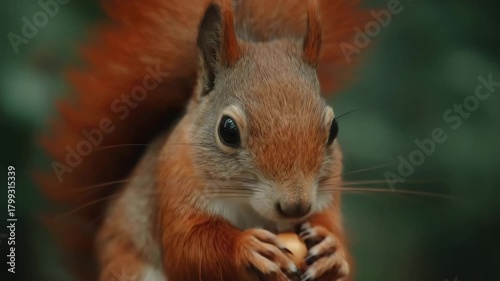 A Little Squirrel in the Autumn Forest