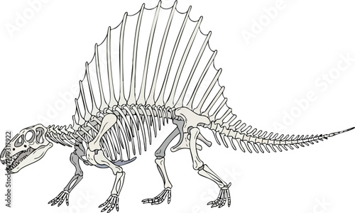 Dimetrodon Skeleton Illustration