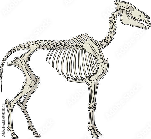 Horse Skeleton Illustration A Detailed Anatomical View