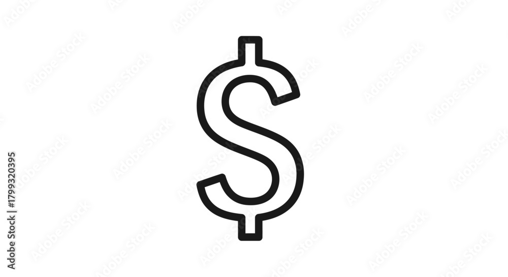 Obraz premium dollar sign on white background