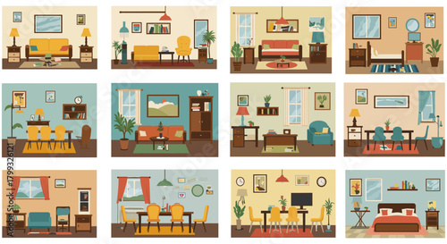 interior design plan showing furniture arrangement modern household items ideal for architects designing stylish home interiors providing design inspiration.