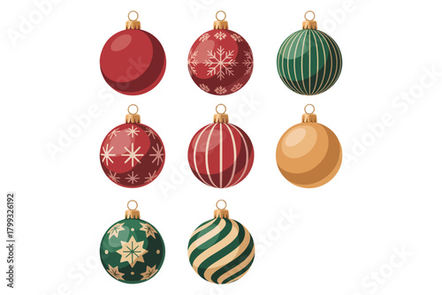 Festive Christmas Ornaments Collection with Holiday Patterns