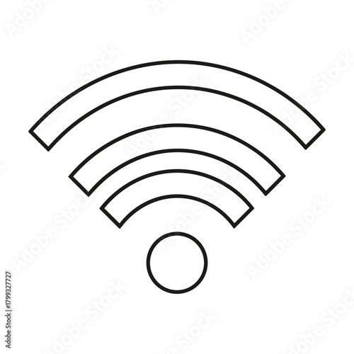 Simple outline of a wireless internet wi fi signal icon representing connectivity and digital communication technology