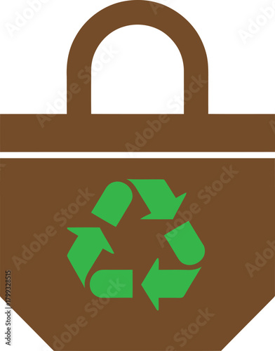 Recycle shopping bag icon for eco-friendly reusable lifestyle