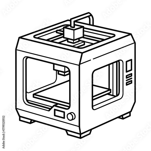Modern compact 3d printer with clear enclosure and digital display for rapid prototyping and manufacturing innovation