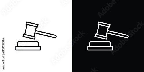Auction icon outline. Vector isolated pictogram for web