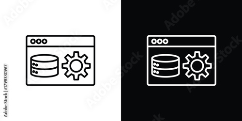 Backend icon outline. Vector isolated pictogram for web