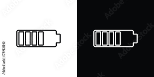 Battery icon outline. Vector isolated pictogram for web