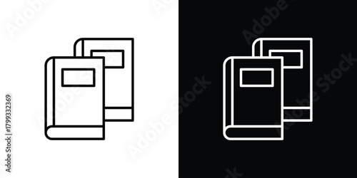 Books icon outline. Vector isolated pictogram for web