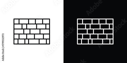 Brickwall icon outline. Vector isolated pictogram for web