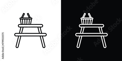 Camp table icon outline. Vector isolated pictogram for web