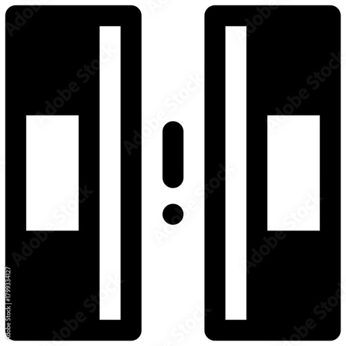 Crushing hazard. Outlined stroke vector icon with black-filled details.