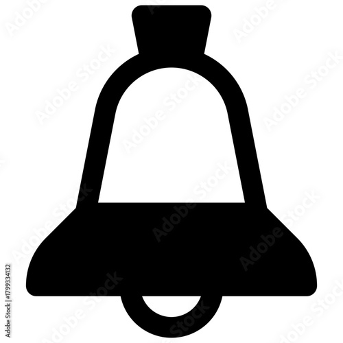 Bell. Outlined stroke vector icon with black-filled details.