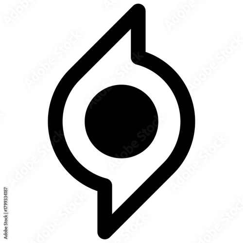 Hurricane. Outlined stroke vector icon with black-filled details.