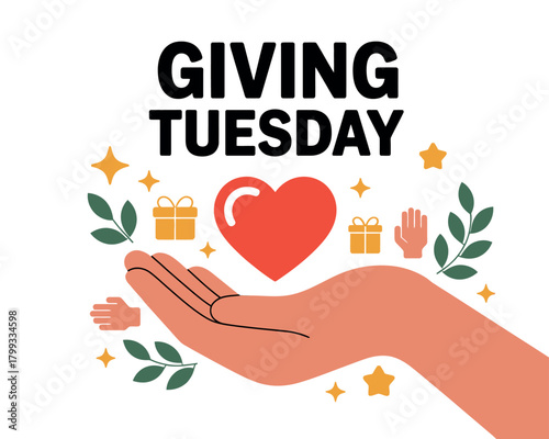 Giving Tuesday Heart Donation Helping Hand Generosity