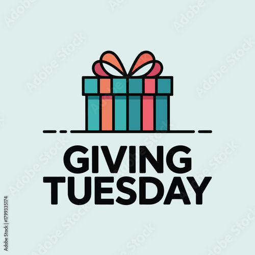 Giving Tuesday Donation Box with Gift Wrap and Ribbon