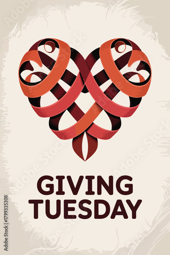 Giving Tuesday with Heart and Ribbon Design