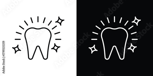 Clean teeth icon outline. Vector isolated pictogram for web