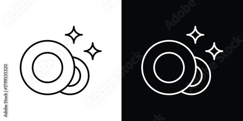 Clean plate icon outline. Vector isolated pictogram for web