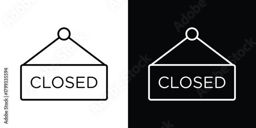 Closed icon outline. Vector isolated pictogram for web