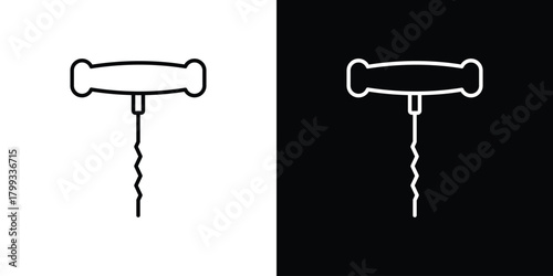 Corkscrew icon outline. Vector isolated pictogram for web