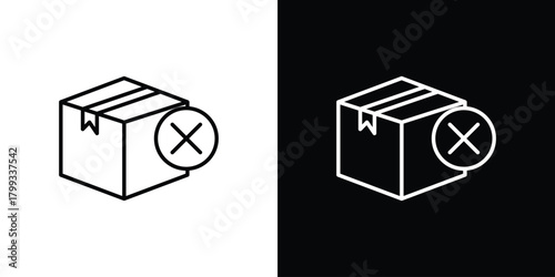 Delivery cancelled icon outline. Vector isolated pictogram for web