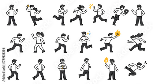 running people diverse characters in motion conveying urgency and dynamism for presentations reports and illustrating concepts of action and teamwork