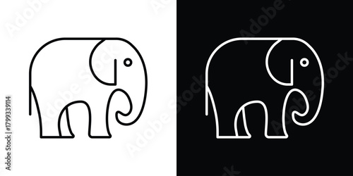 Elephant icon outline. Vector isolated pictogram for web