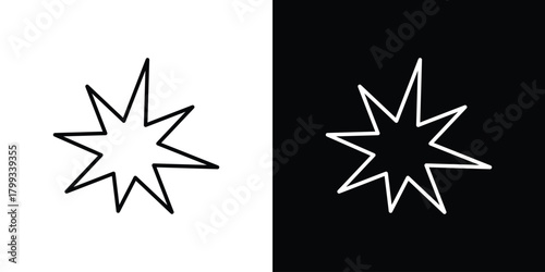 Explosion icon outline. Vector isolated pictogram for web