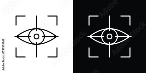 Eye tracking icon outline. Vector isolated pictogram for web
