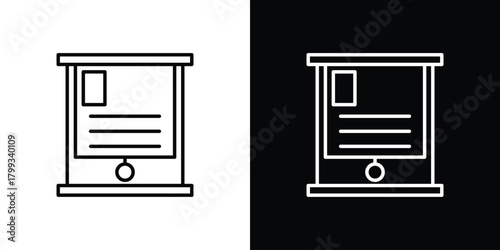 Flip chart icon outline. Vector isolated pictogram for web