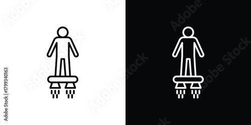 Flyboard icon outline. Vector isolated pictogram for web