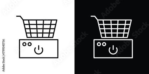 Fryer icon outline. Vector isolated pictogram for web