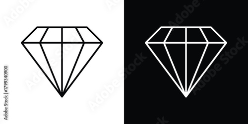 Gemstone icon outline. Vector isolated pictogram for web