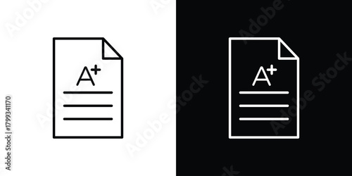 Grades icon outline. Vector isolated pictogram for web