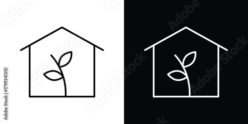 Greenhouse icon outline. Vector isolated pictogram for web