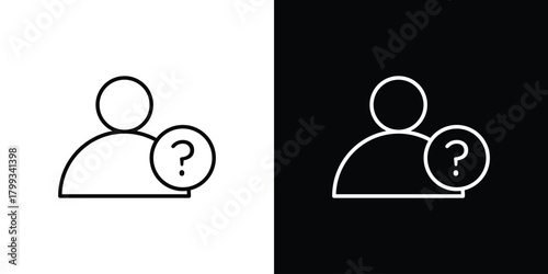 Guess who icon outline. Vector isolated pictogram for web
