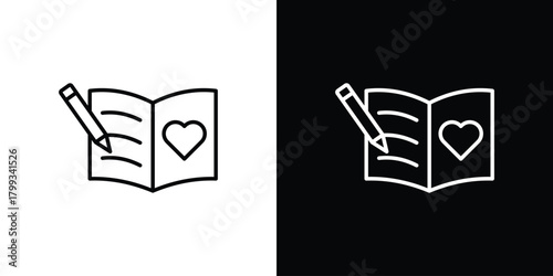 Guests book icon outline. Vector isolated pictogram for web