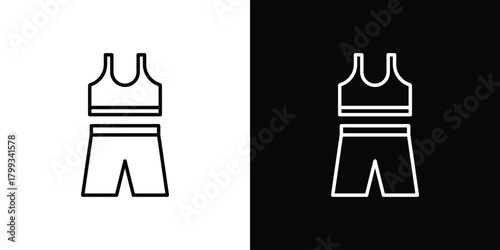 Gym clothes icon outline. Vector isolated pictogram for web
