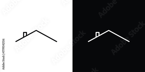 Home roof icon outline. Vector isolated pictogram for web