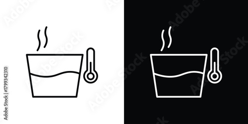 Hot Water icon outline. Vector isolated pictogram for web