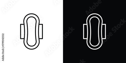 Hygienic pad icon outline. Vector isolated pictogram for web