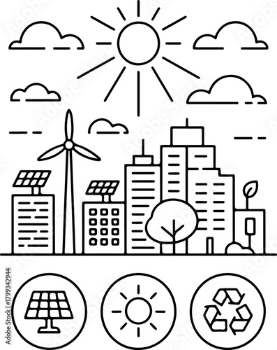 Eco City illustration  Vectors