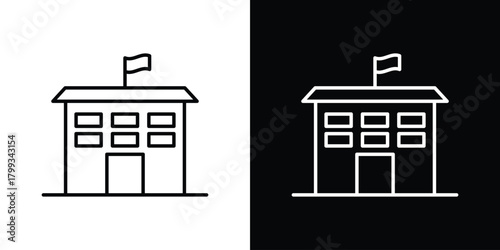 Institution icon outline. Vector isolated pictogram for web