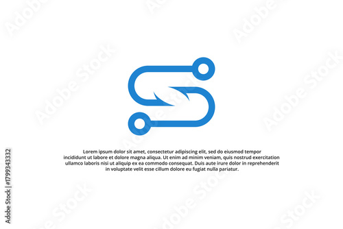 letter s and two fishing hooks logo