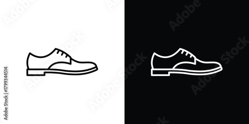 Leather shoes icon outline. Vector isolated pictogram for web