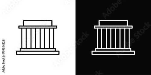 Lincoln memorial icon outline. Vector isolated pictogram for web