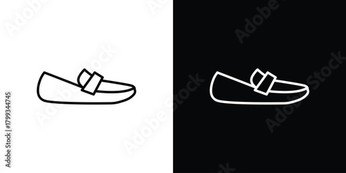 Loafer shoes icon outline. Vector isolated pictogram for web
