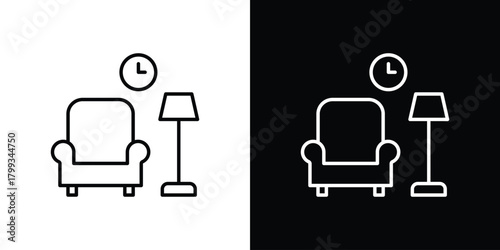 Lounge icon outline. Vector isolated pictogram for web